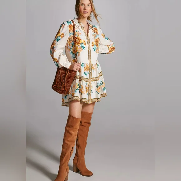 Tiered Mini Shirtdress - Picture 4 of 13
